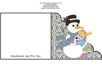 Snowman Love Cut and Fold Card