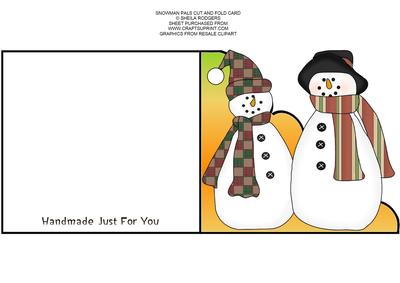 Snowman Pals Cut and Fold Cards