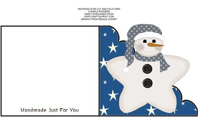 Snowman Star Cut and Fold
