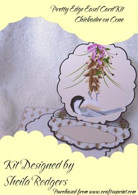 Pretty Edge Easel Card Kit Chickadee on Cone