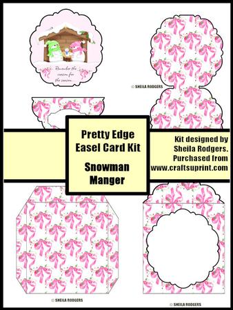 Pretty Edge Easel Card Kit Snowman Manger