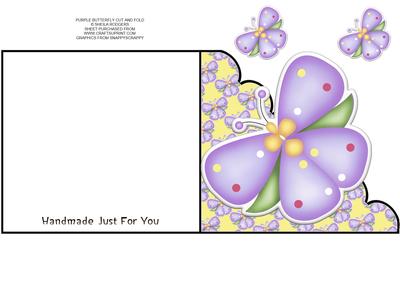 Purple Butterfly Cut and Fold Card