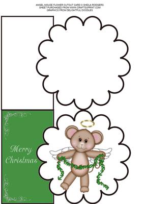 Angel Mouse Flower Cutout Card