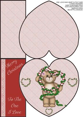 One I Love Xmas Heart Cutout Card