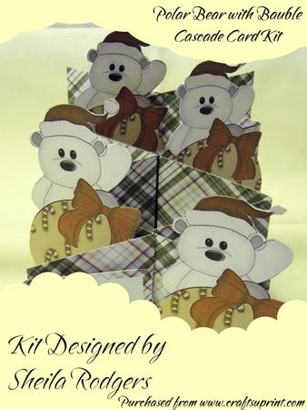 Polar Bear with Bauble Cascade Card Kit