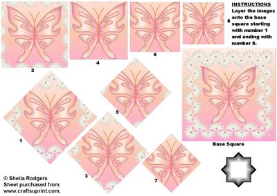 Butterfly with Flowered Lace Star Pyramid