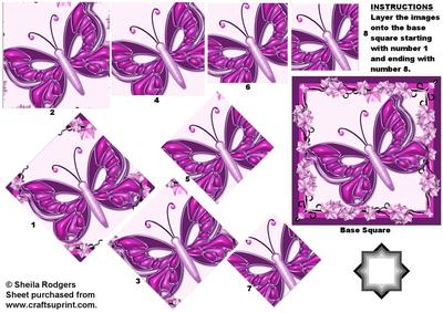 Magenta Butterfly Star Pyramid