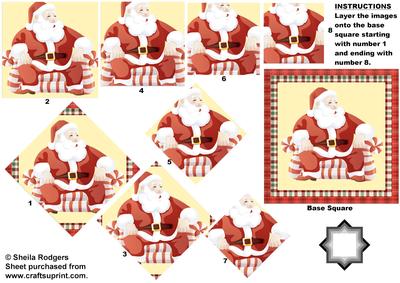 Sitting Santa Claus Star Pyramid