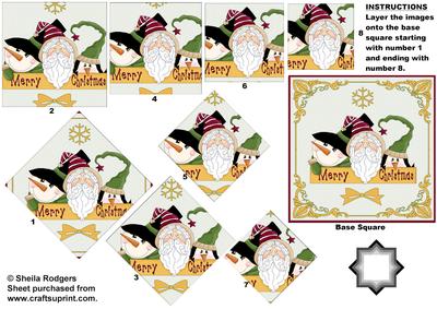 Snowman, Santa and Penguin Star Pyramid