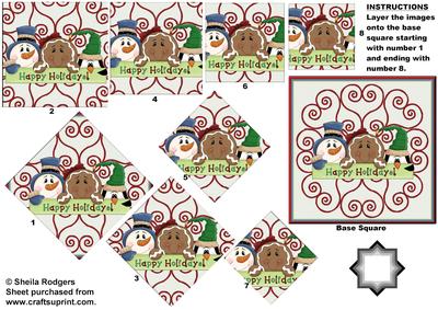 Snowman, Ginger and Penguin Star Pyramid