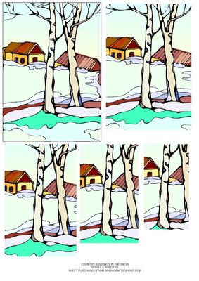Country Buildings in the Snow