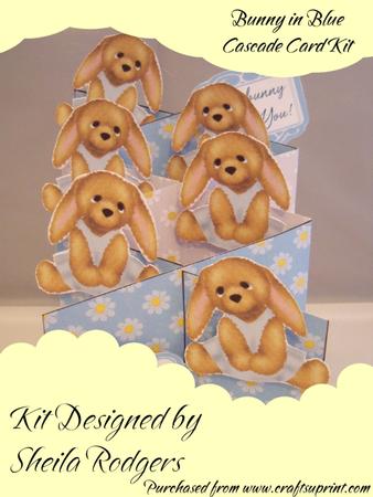 Bunny in Blue Cascade Card Kit