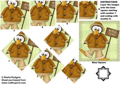 Penguin with North Pole Sign Star Pyramid