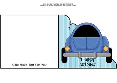 Blue Car Cut and Fold