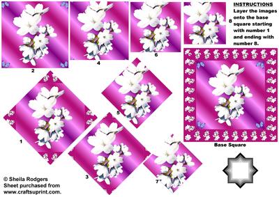 White Flowers Star Pyramid