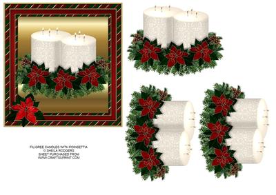 Filigree Candles with Poinsettia