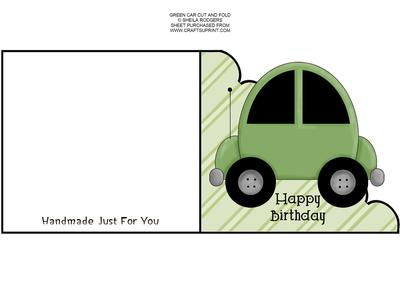 Green Car Cut and Fold