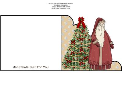 Old Fashioned Santa with Tree 2