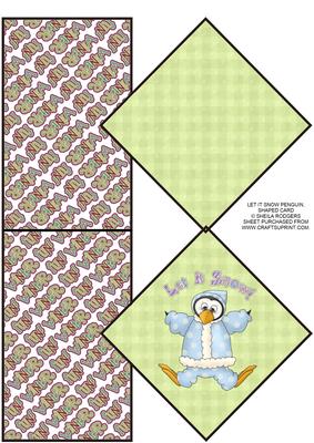 Let It Snow Penguin, Shaped Card