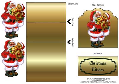 Santa and Teddies Easel Card