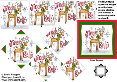 Jingle Bells Reindeer Star Pyramid