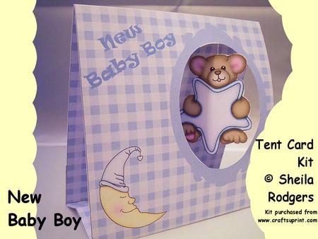 New Baby Boy Tent Card Kit