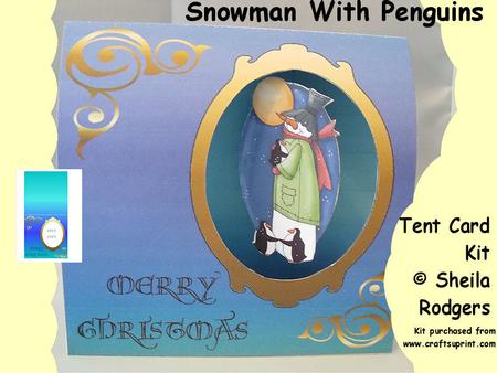Snowman with Penguins Tent Card Kit