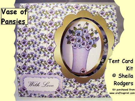 Vase of Pansies Tent Card Kit