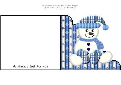 Cute Snowman 1 Cut & Fold