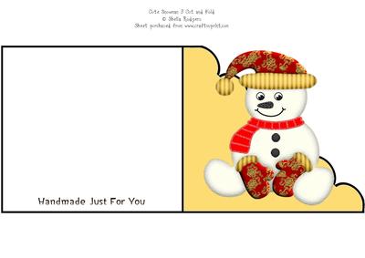 Cute Snowman 3 Cut & Fold
