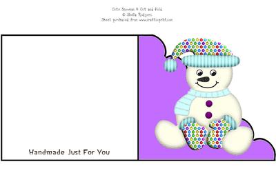 Cute Snowman 4 Cut & Fold