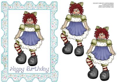 Raggedy Ann with Green Ribbon