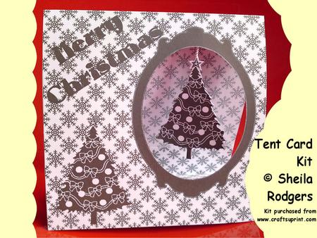 Black and White Xmas Tree Tent Card Kit