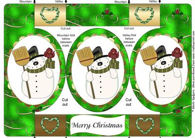 Snowman with Bird Oval Pop Out