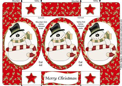 Snowman with Candycane Oval Pop Out