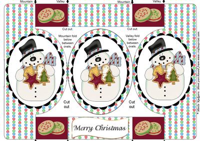 Snowman with Cookies Oval Pop Out