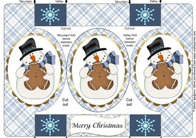 Snowman with Gingerbread Oval Pop Out