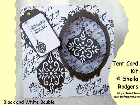 Black and White Bauble Tent Card Kit