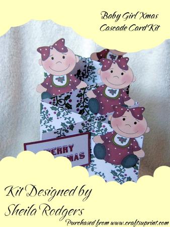 Baby Girl Xmas Cascade Card Kit