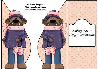 Bear with Pink Mitts Teardrop