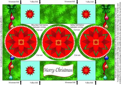 Bright Poinsettias Circle Pop Out