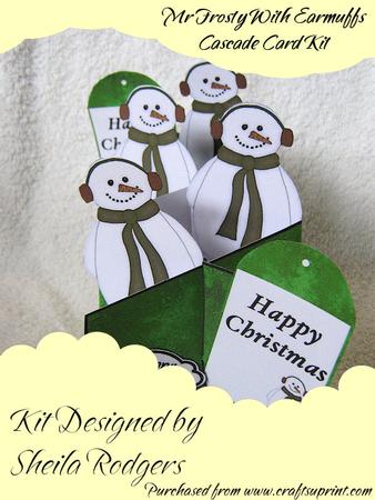 Mr Frosty with Earmuffs Cascade Card Kit