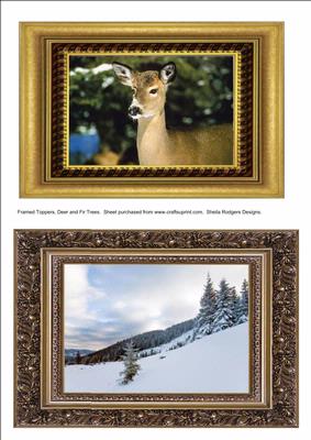 Framed Toppers, Deer and Fir Trees