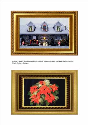 Framed Toppers, Xmas House and Poinsettia
