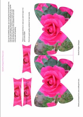 Butterfly Pink Rose Card