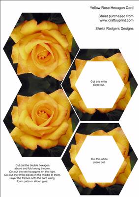 Yellow Rose Hexagon Card