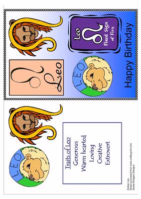 Zodiac Leo Card July 23 - Aug 21