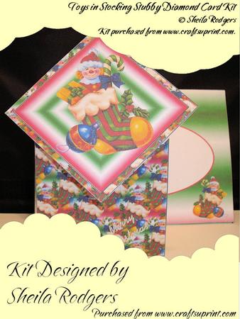 Toys in Stocking Stubby Diamond Card Kit