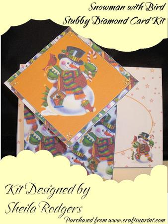 Snowman with Bird Stubby Diamond Card Kit