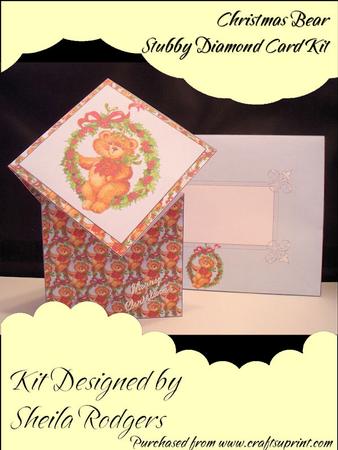 Christmas Bear Stubby Diamond Card Kit